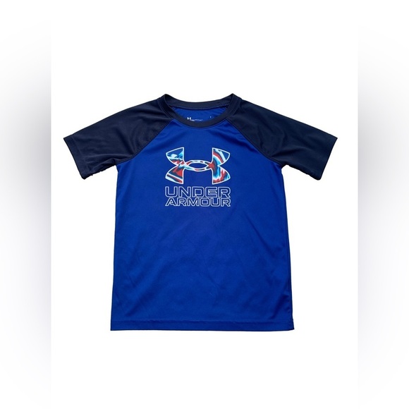 Under Armour Other - Under Armour Size 7 Blue Tie Dye Logo Tee